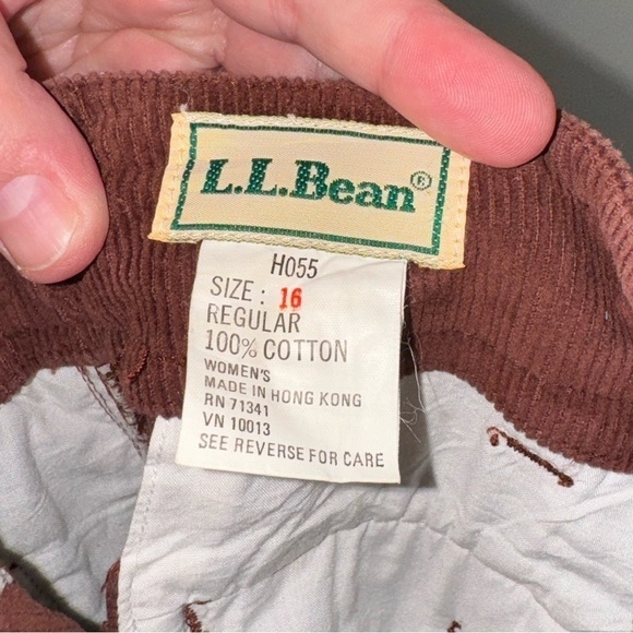 Vintage LL Bean Deep Red Cotton Corduroy Womens Pants Size 16 - Picture 4 of 4